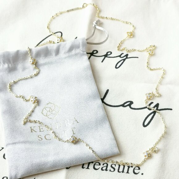 Kendra Scott Long Strand Necklace - Rue - Gold - Picture 2 of 3